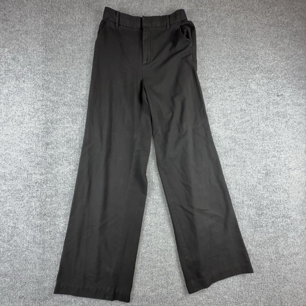 Gap Dress Pants Womens 10 Tall Black Twill Elastic Waist Relaxed Fit Work Career